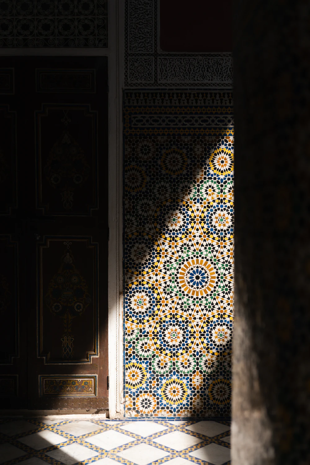 Porte et mur de zellige