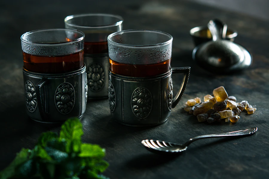 Verres de thé à la menthe